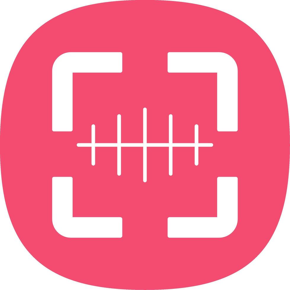 Barcode Scanner Glyph Curve Icon vector