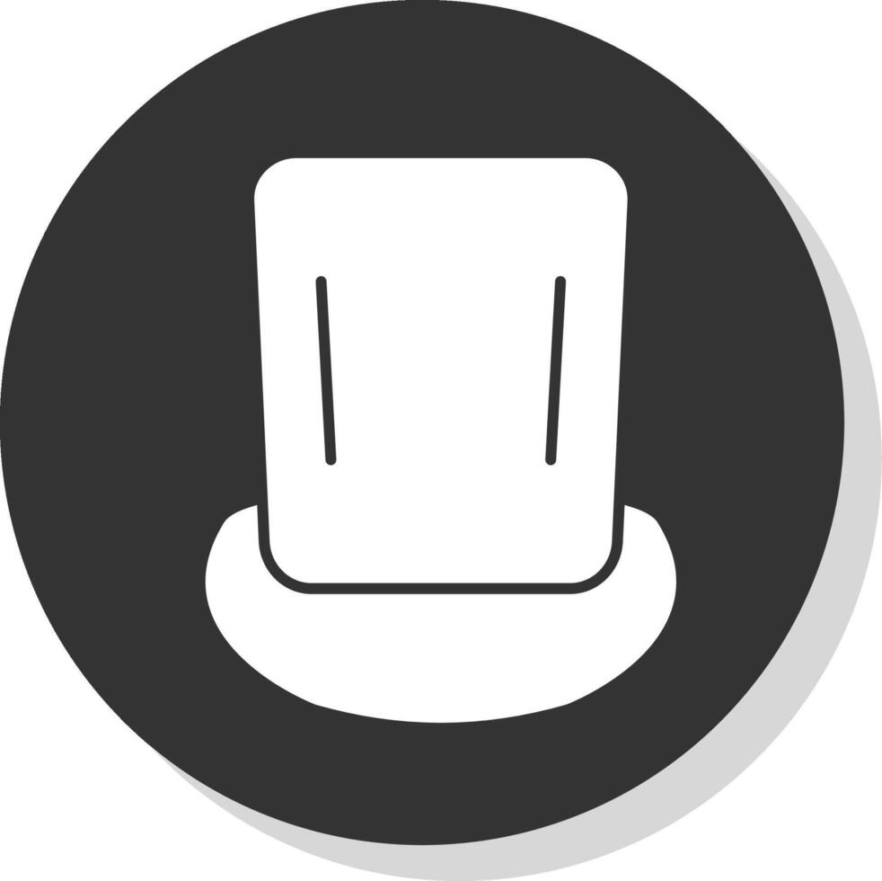Top Hat Glyph Grey Circle Icon vector
