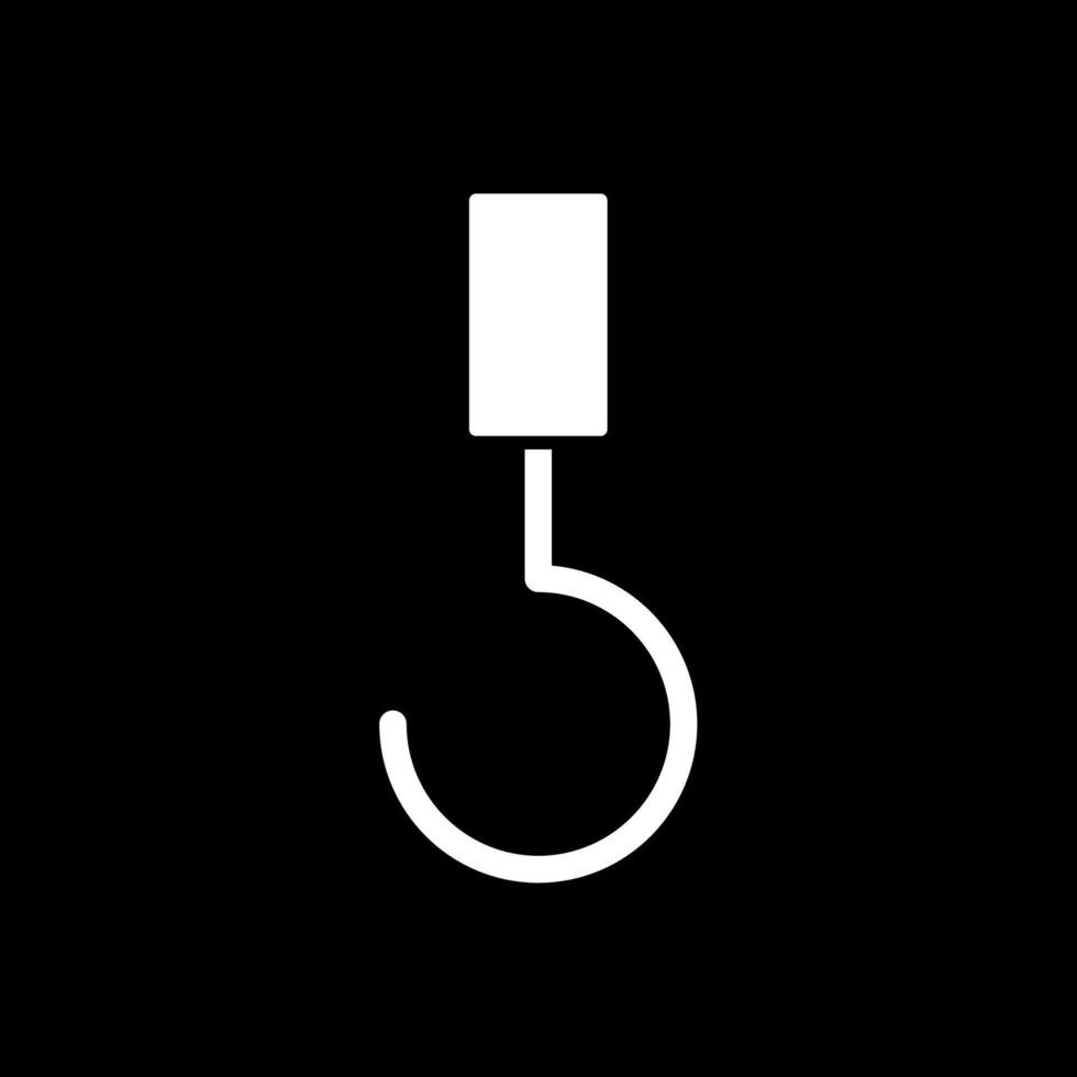 Hook Glyph Inverted Icon vector