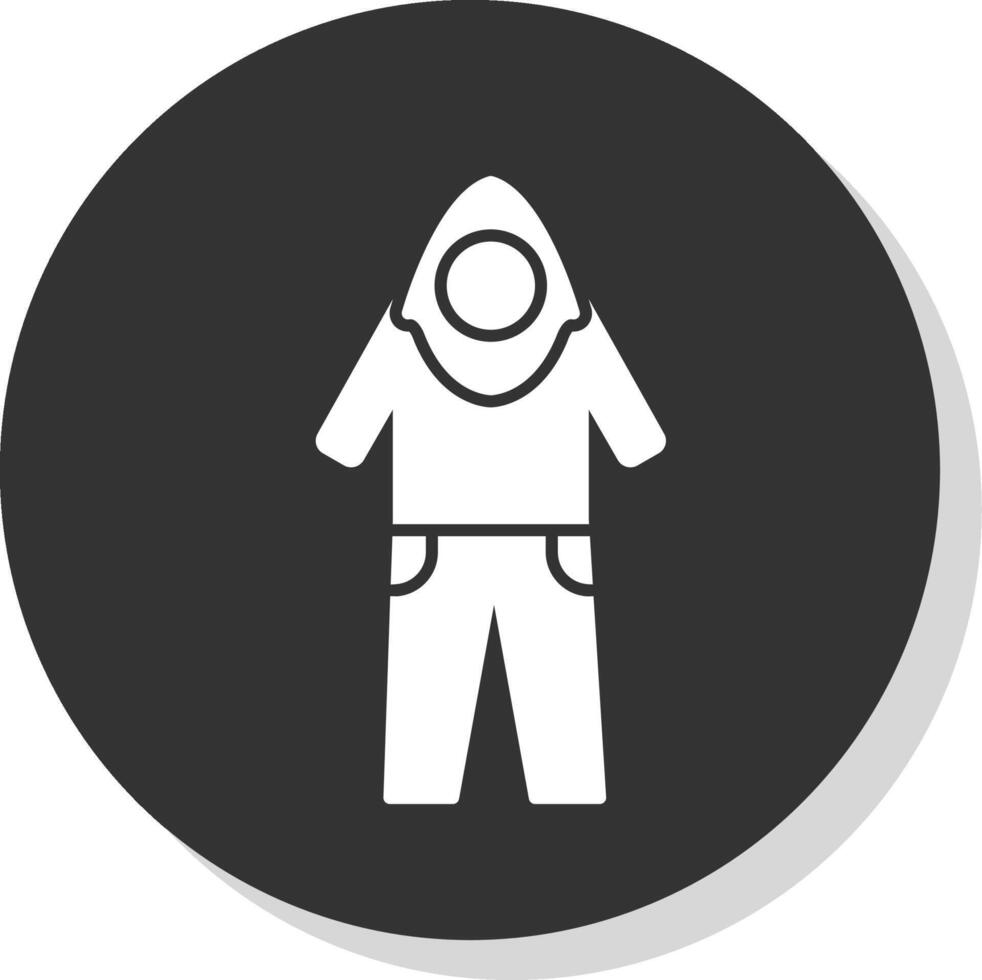 Coverall Glyph Grey Circle Icon vector