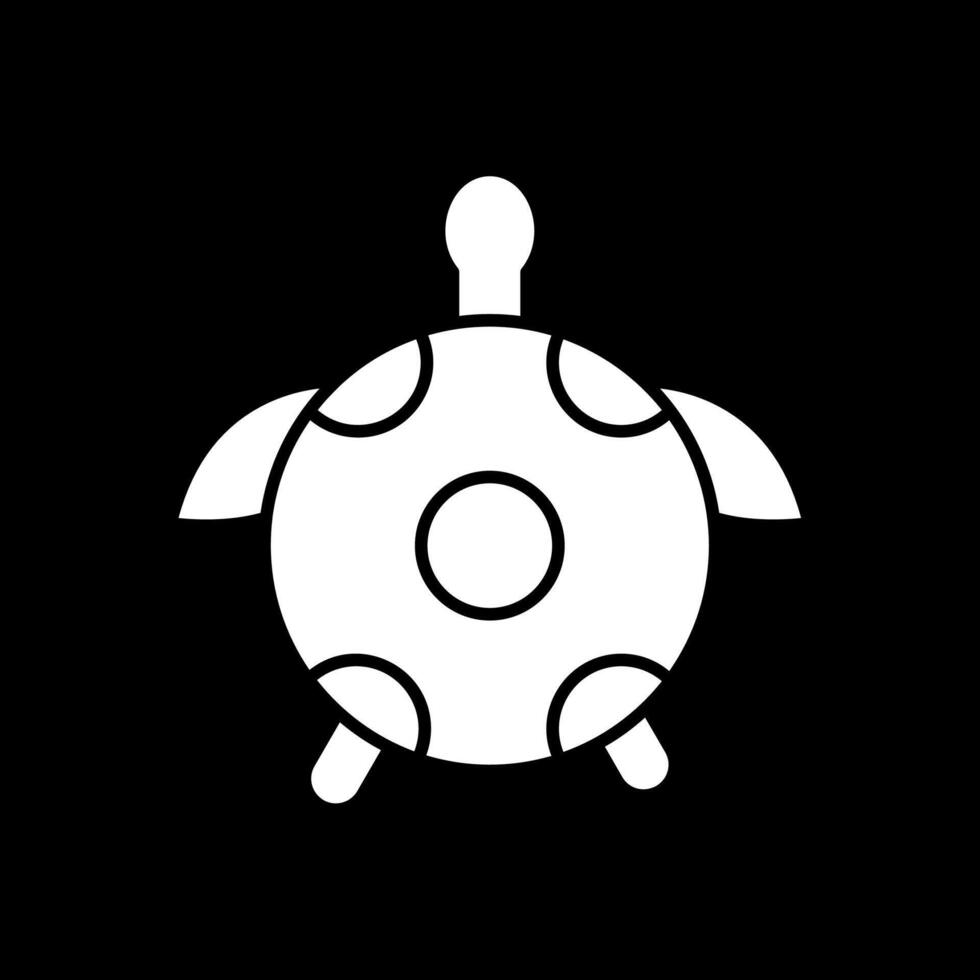 tortuga glifo invertido icono vector