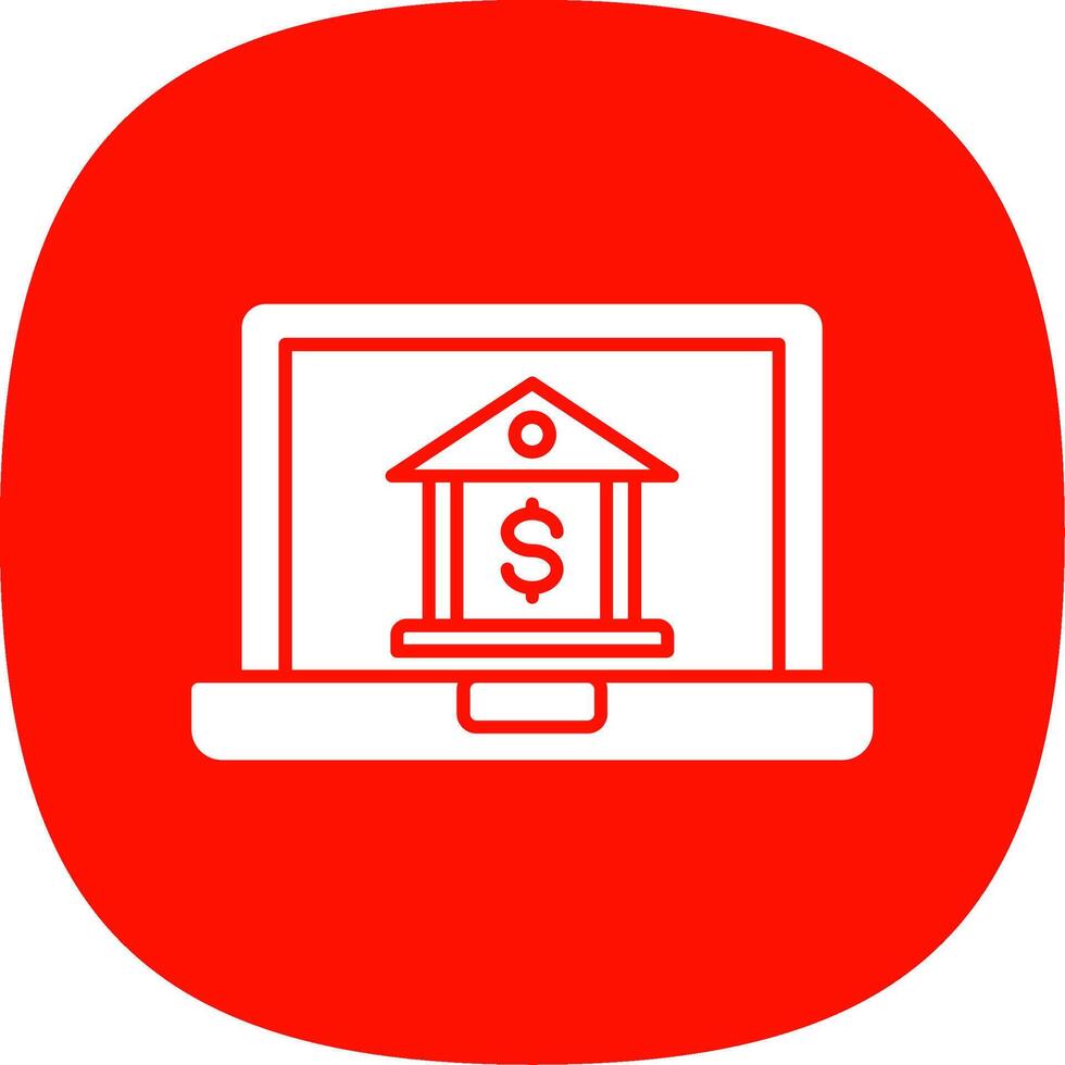 Online Banking Glyph Curve Icon vector