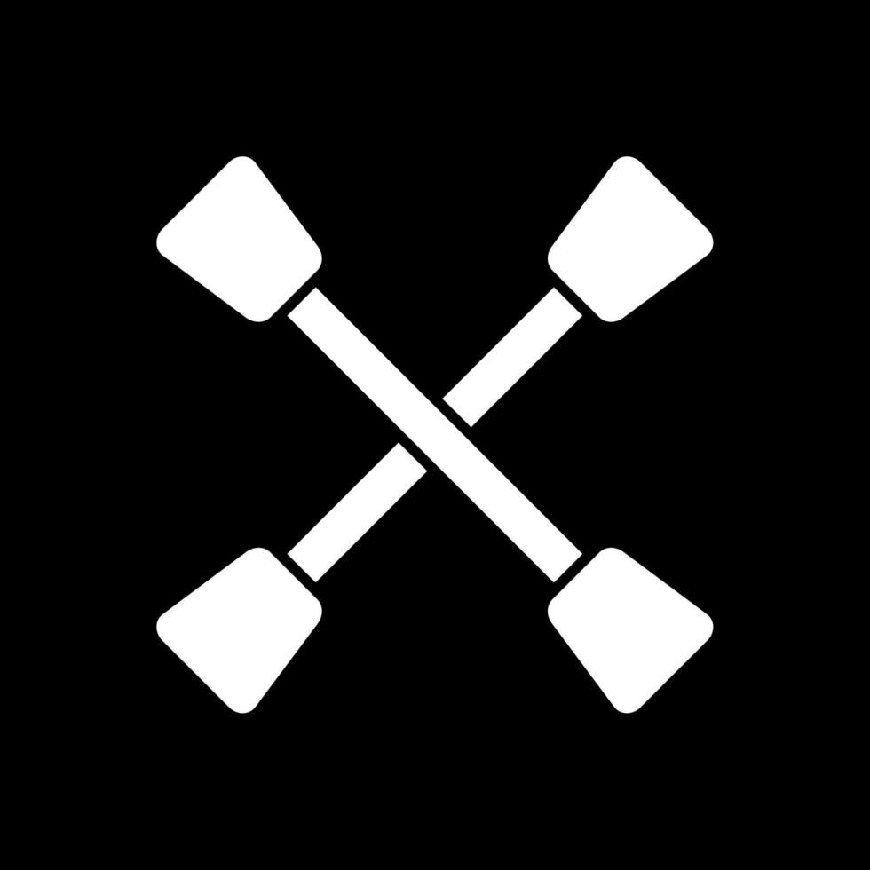 Paddles Glyph Inverted Icon vector