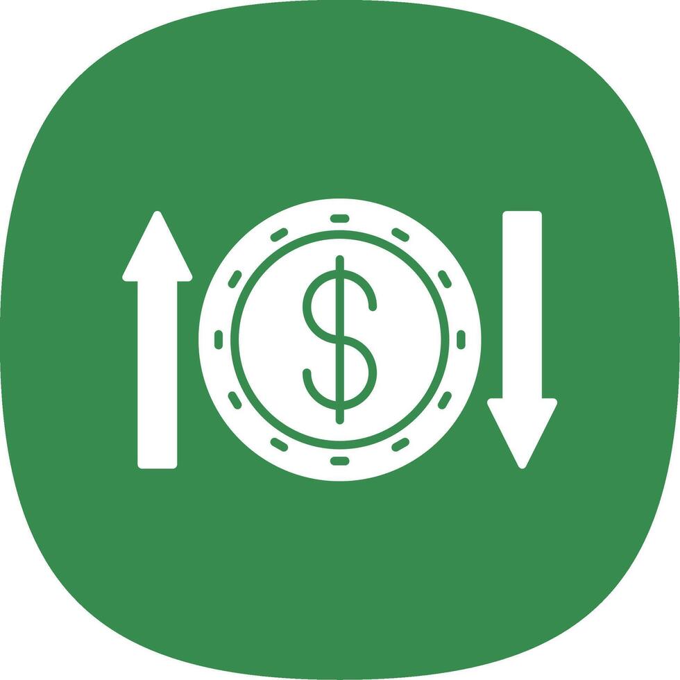 Money Transfer Glyph Curve Icon vector