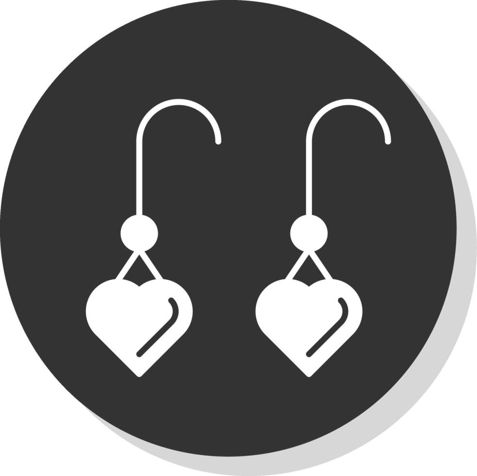 Earrings Glyph Grey Circle Icon vector