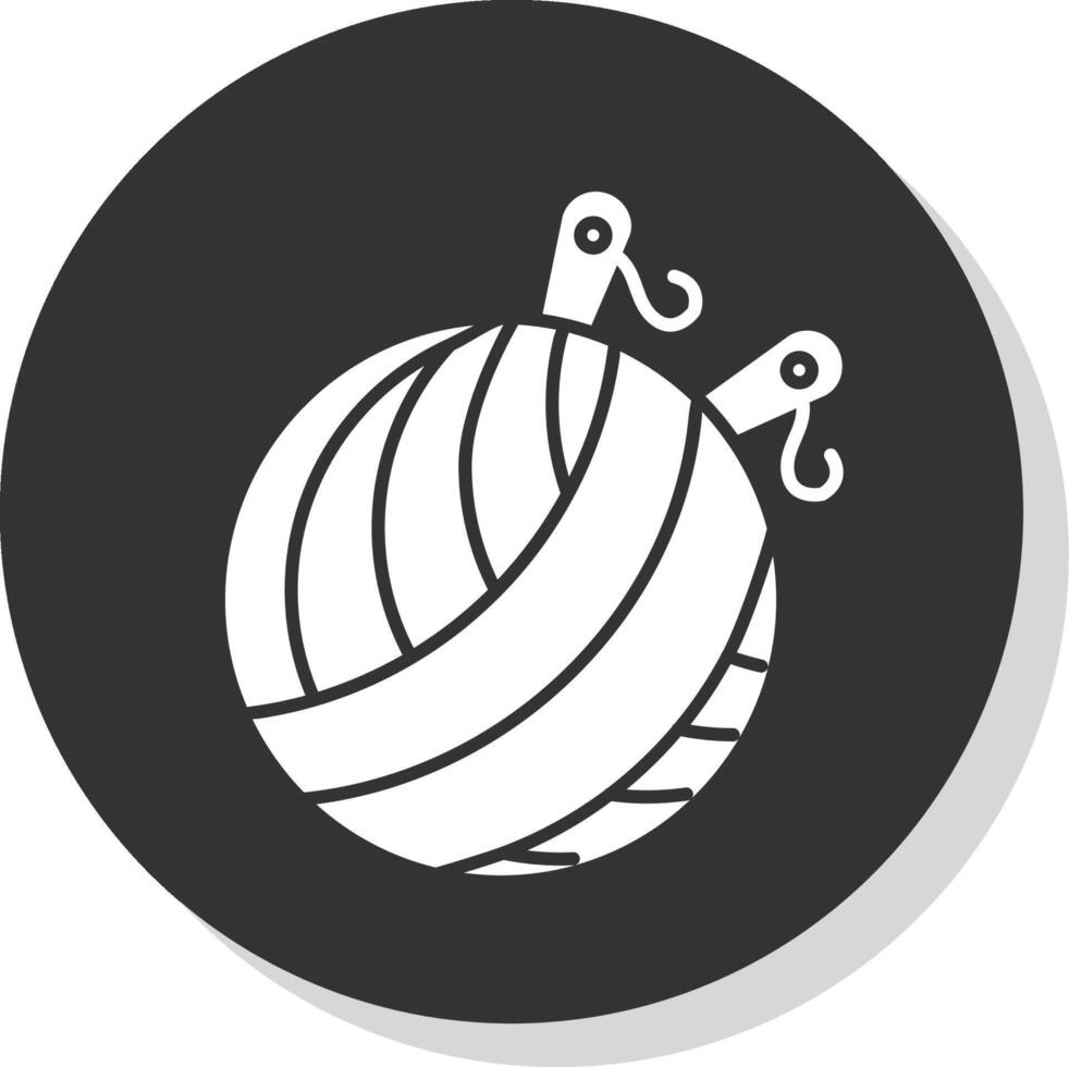 Yarn Ball Glyph Grey Circle Icon vector