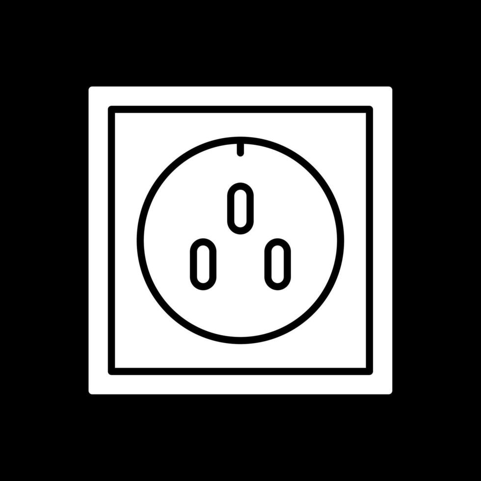 Socket Glyph Inverted Icon vector