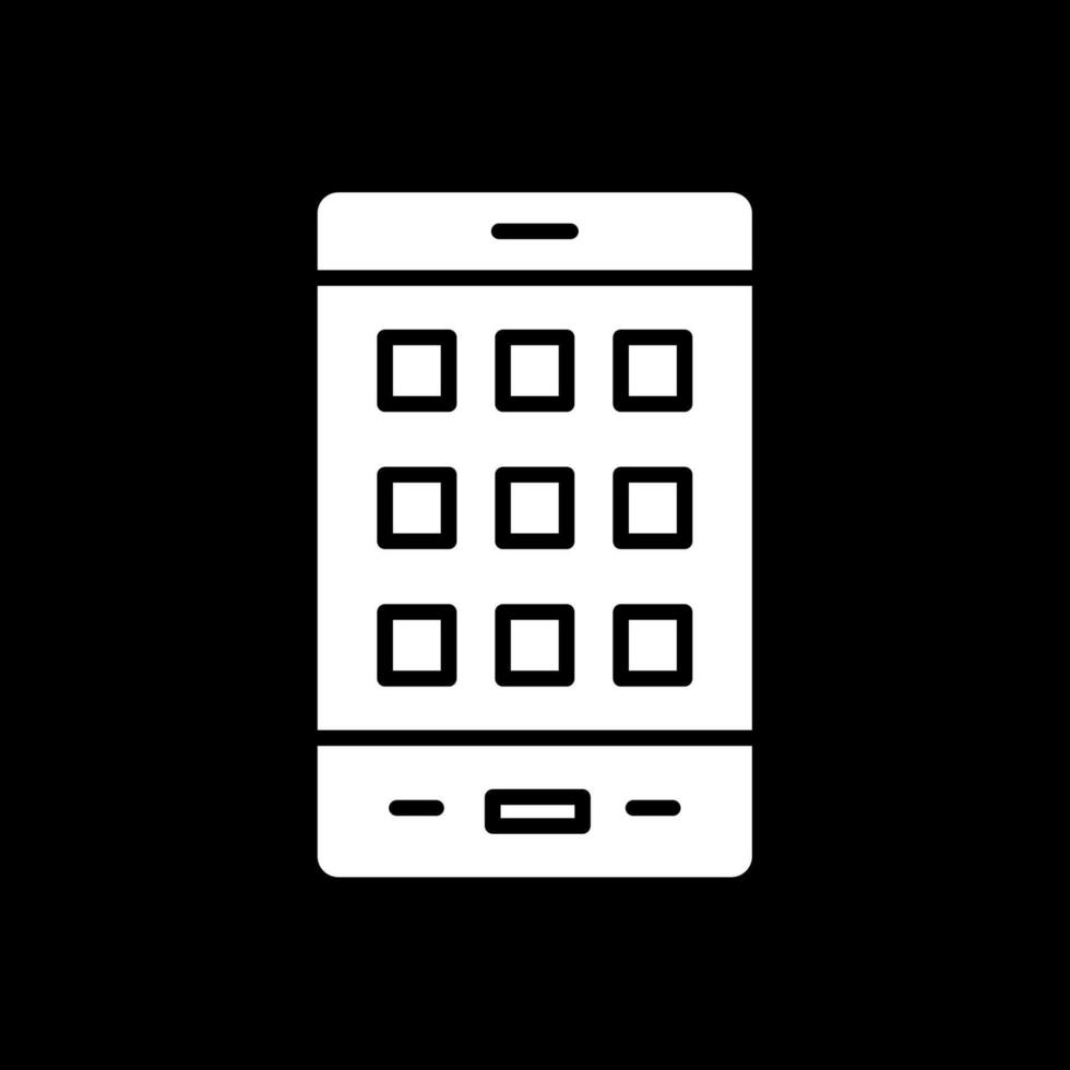 Mobile Phone Glyph Inverted Icon vector