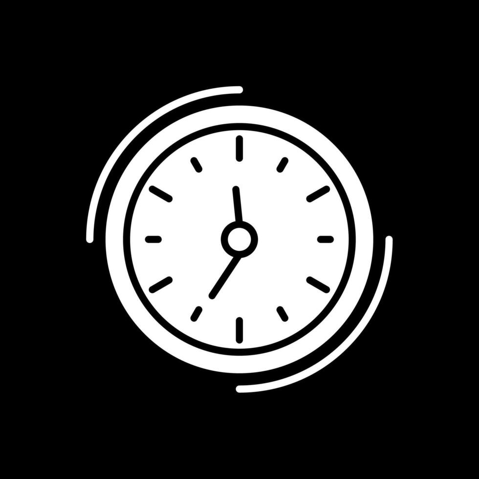 icono de glifo de reloj invertido vector