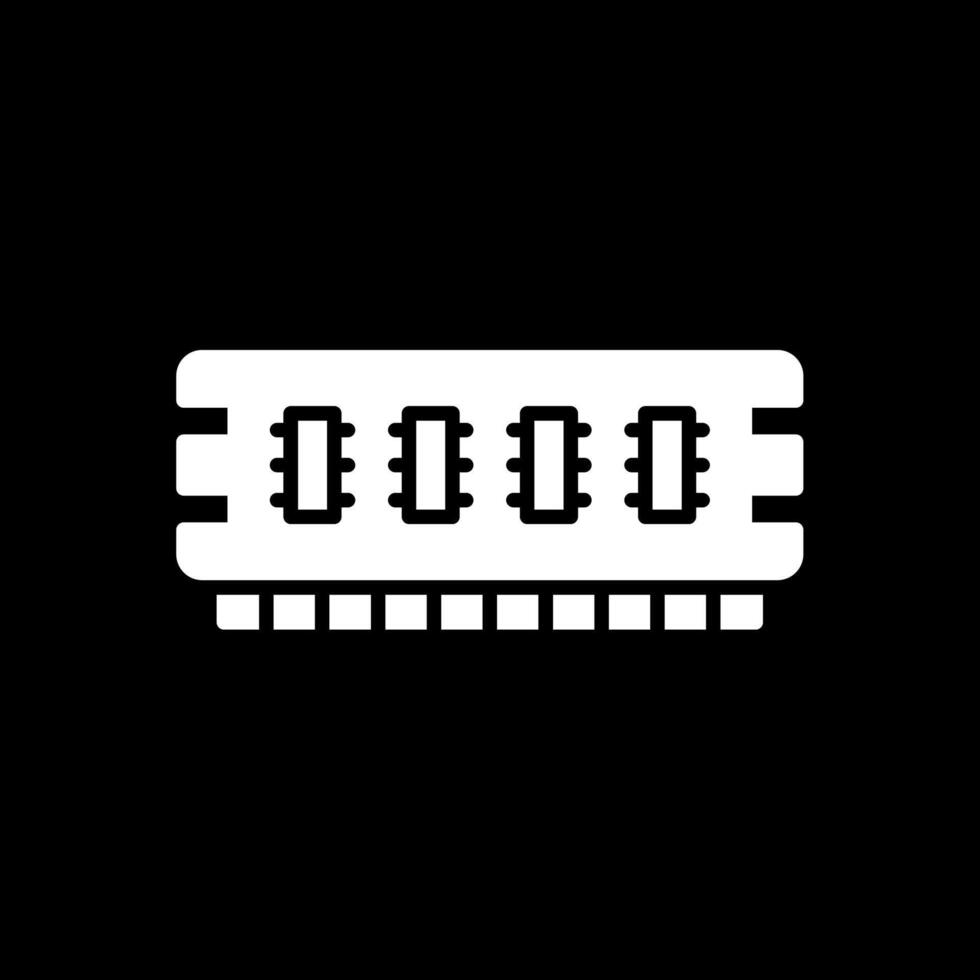 Ram Glyph Inverted Icon vector