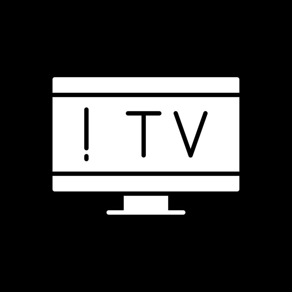 icono de glifo de tv invertido vector