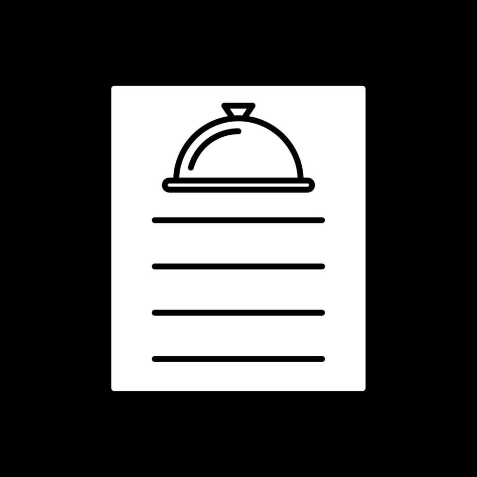 Recipe Glyph Inverted Icon vector
