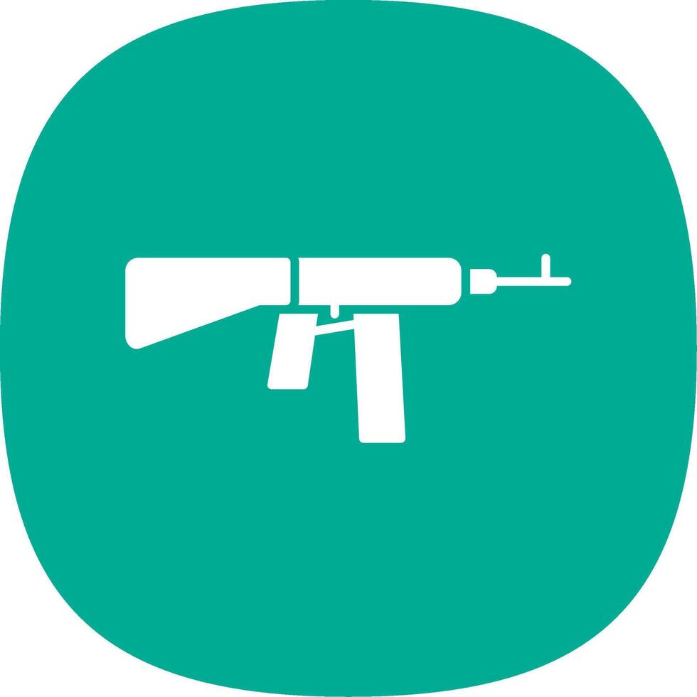 rifle glifo curva icono vector