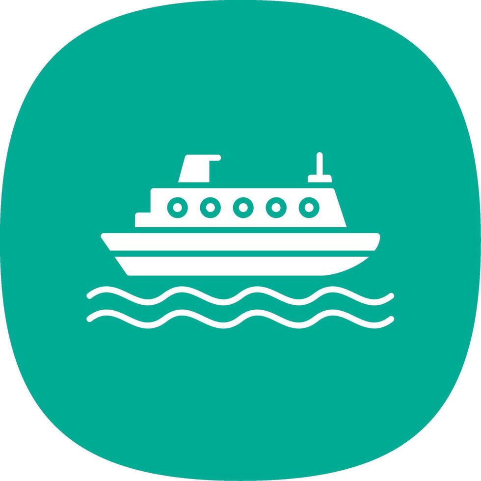 Cruiser Glyph Curve Icon vector