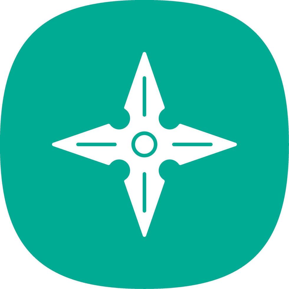 Shuriken Glyph Curve Icon vector