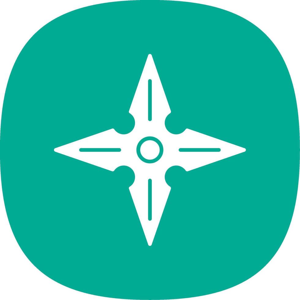 shuriken glifo curva icono vector