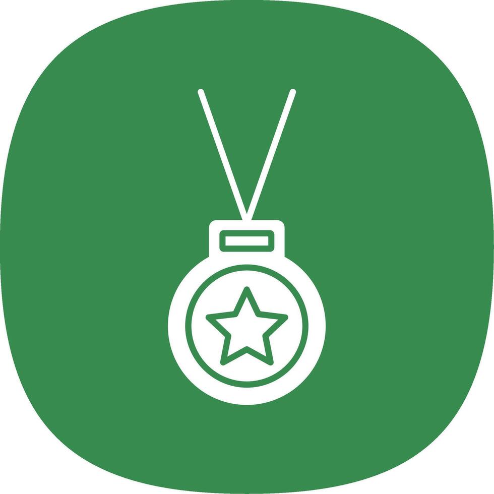 Medal Glyph Curve Icon vector