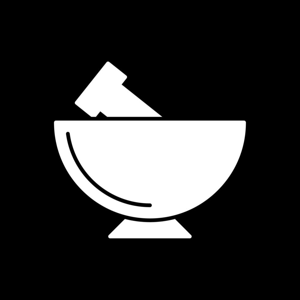 Mortar Glyph Inverted Icon vector