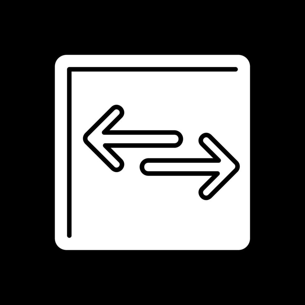 Opposite Arrow Glyph Inverted Icon vector