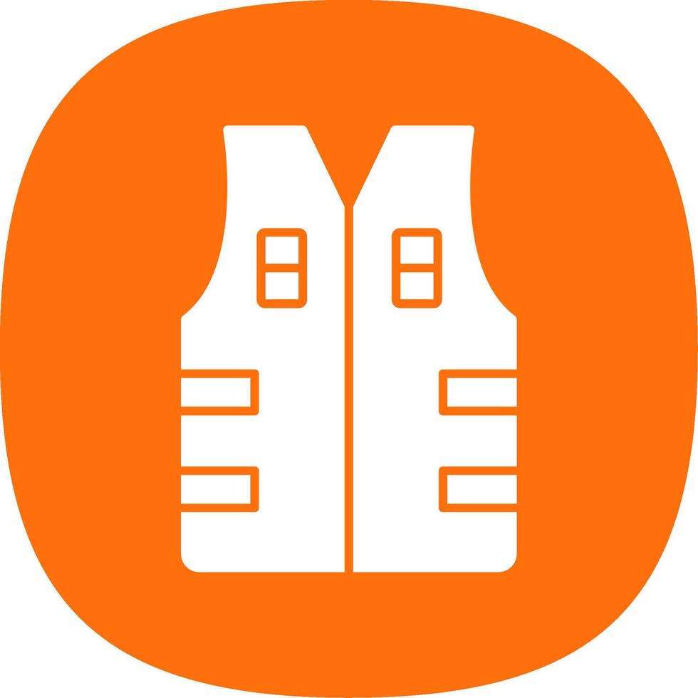 Bullet Proof Vest Glyph Curve Icon vector