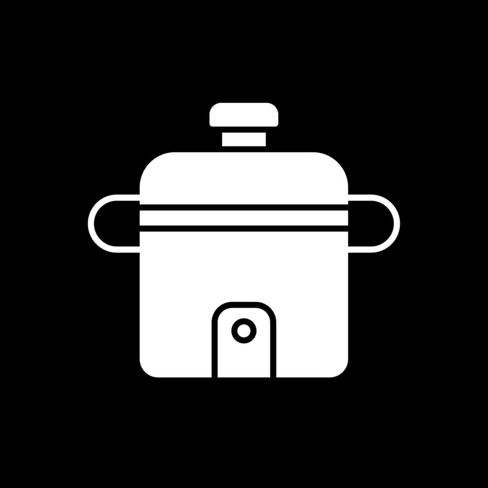 Rice Cooker Glyph Inverted Icon vector