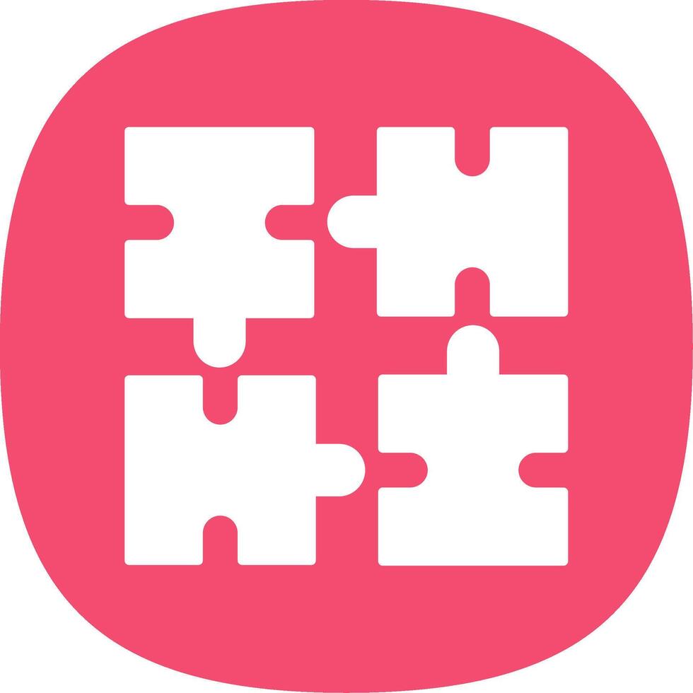 Puzzle Glyph Curve Icon vector