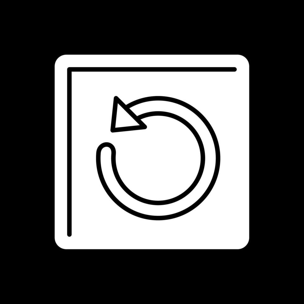 Undo Glyph Inverted Icon vector