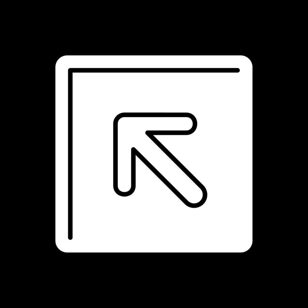 Up Left Glyph Inverted Icon vector