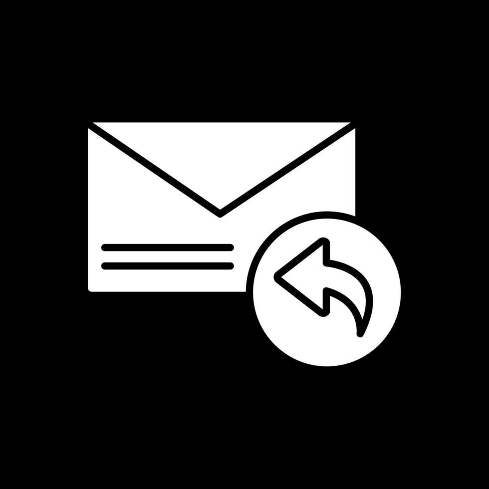 Reply Glyph Inverted Icon vector
