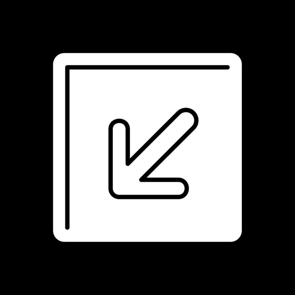 Down Left Glyph Inverted Icon vector