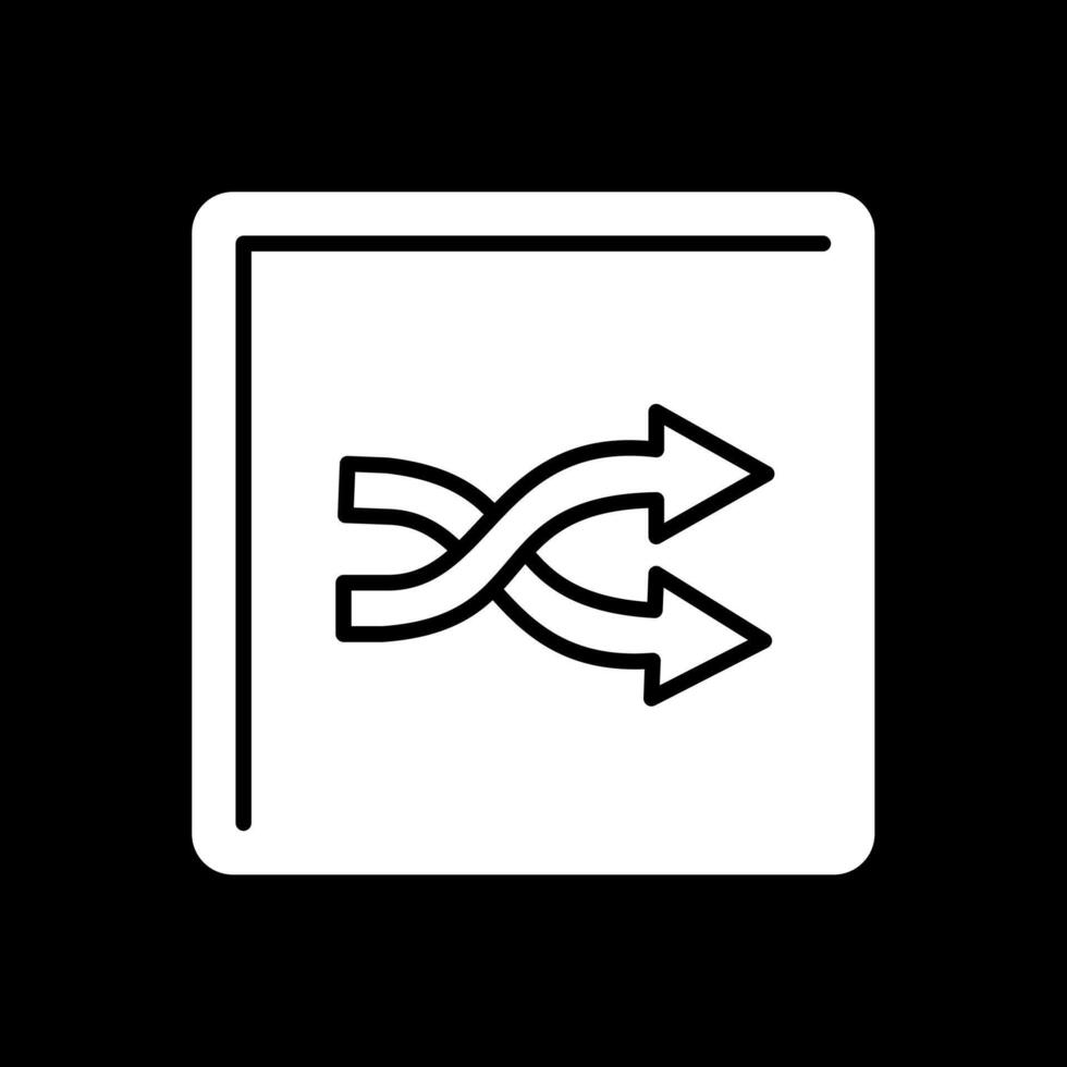 Shuffle Glyph Inverted Icon vector