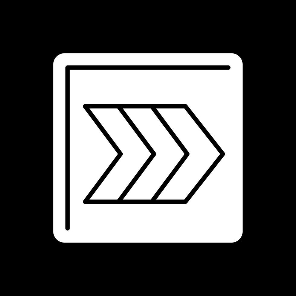 Right Chevron Glyph Inverted Icon vector