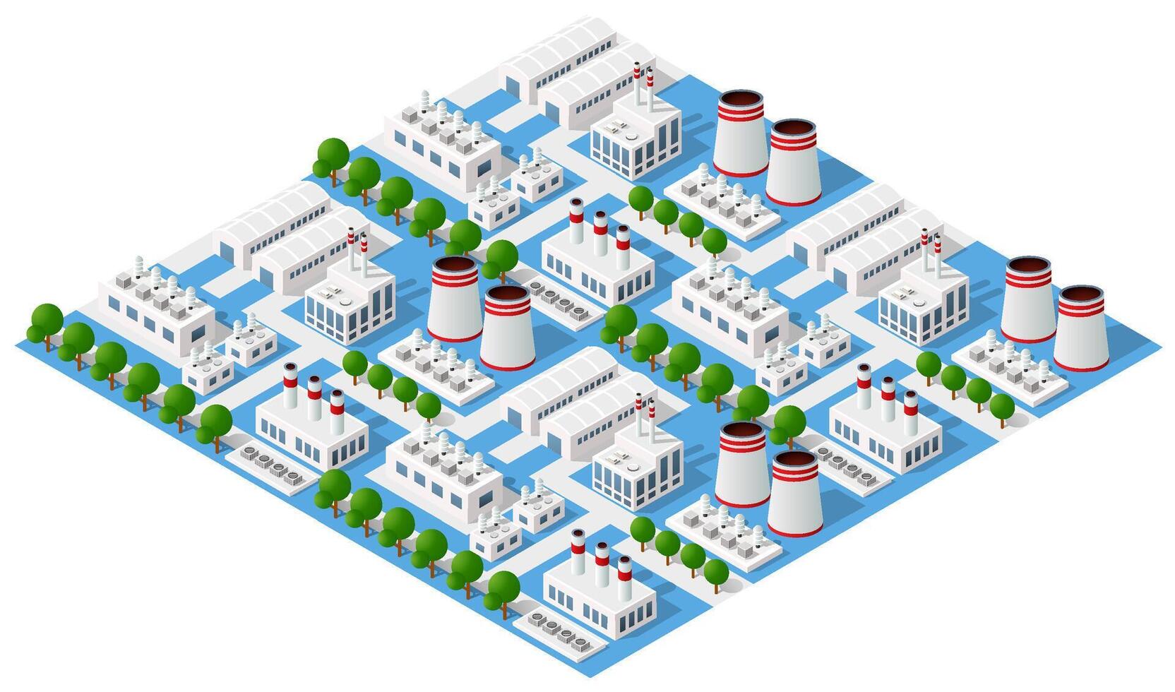 Isometric 3D illustration of the city quarter with houses vector