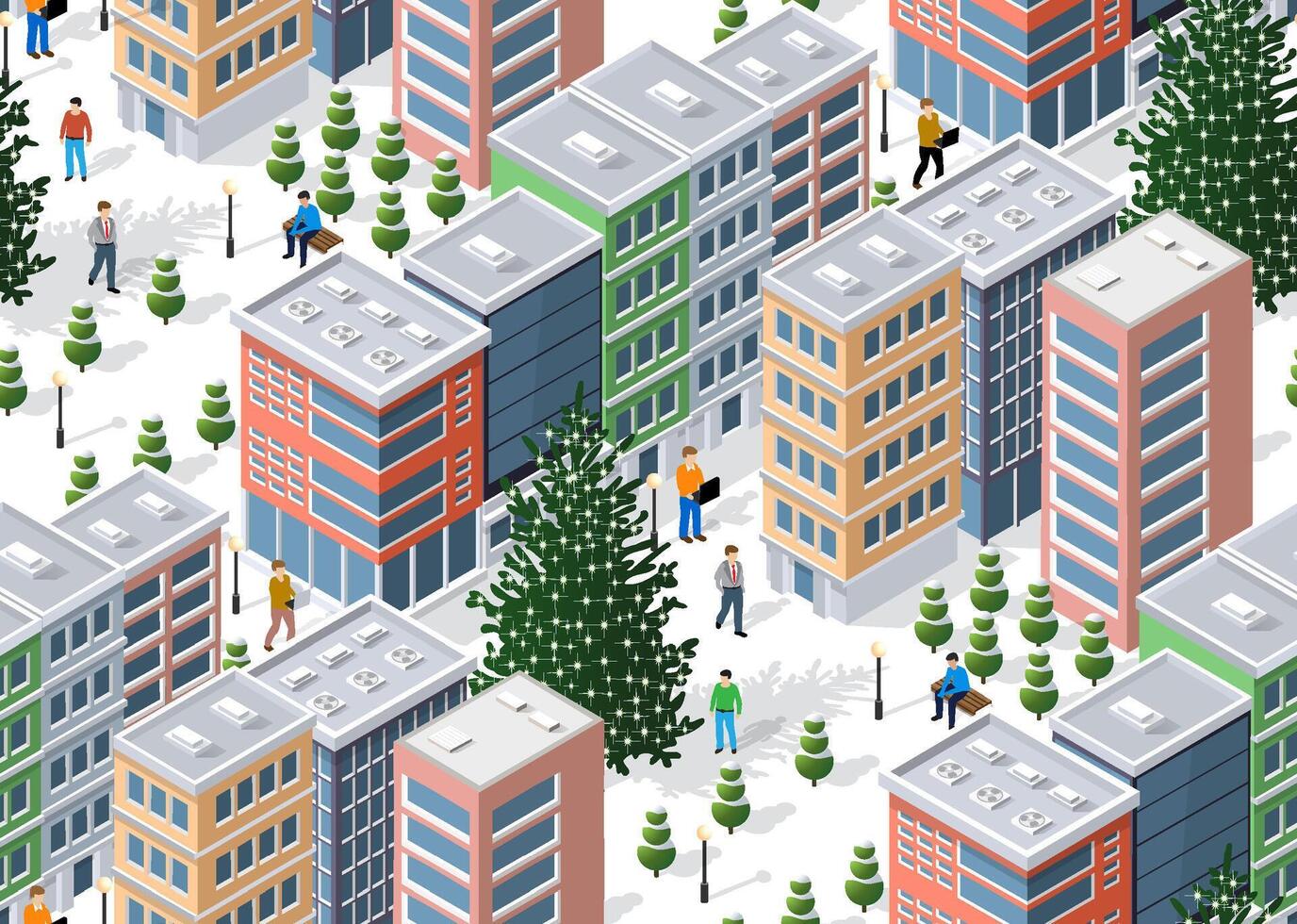 Isometric urban megalopolis top view of the city infrastructure town, street modern, real structure, architecture 3d illustration elements different buildings vector