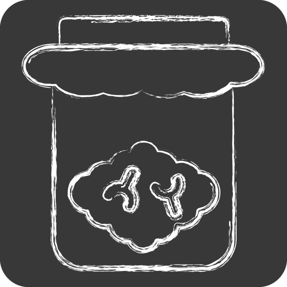 Icon Brain Jar. related to Halloween symbol. chalk Style. simple design illustration vector