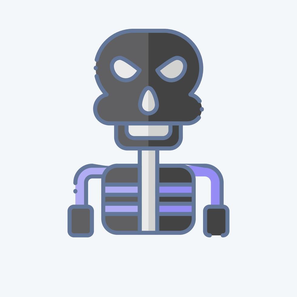 Icon Skeleton. related to Halloween symbol. doodle style. simple design illustration vector