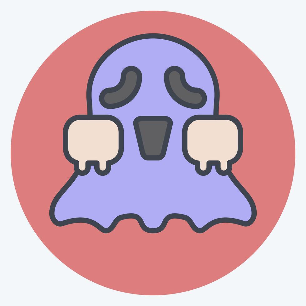 Icon Spirit. related to Halloween symbol. color mate style. simple design illustration vector