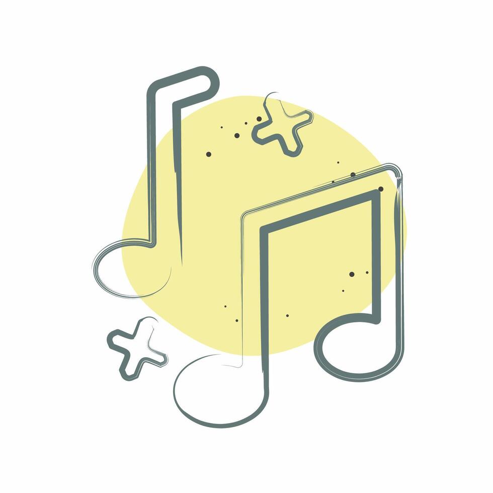 Icon Musical Notes. related to Parade symbol. Color Spot Style. simple design illustration vector