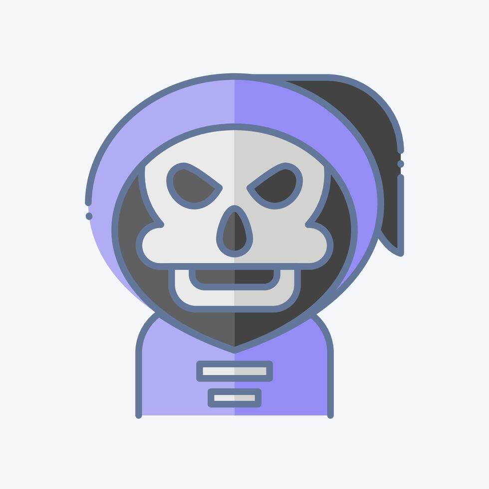 Icon Reaper. related to Halloween symbol. doodle style. simple design illustration vector