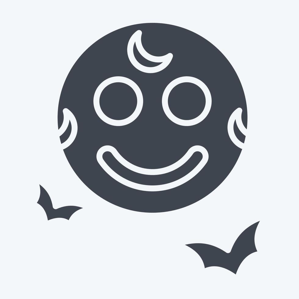 Icon Full Moon. related to Halloween symbol. glyph style. simple design illustration vector