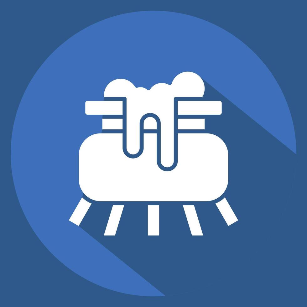 Icon Cauldron. related to Halloween symbol. long shadow style. simple design illustration vector
