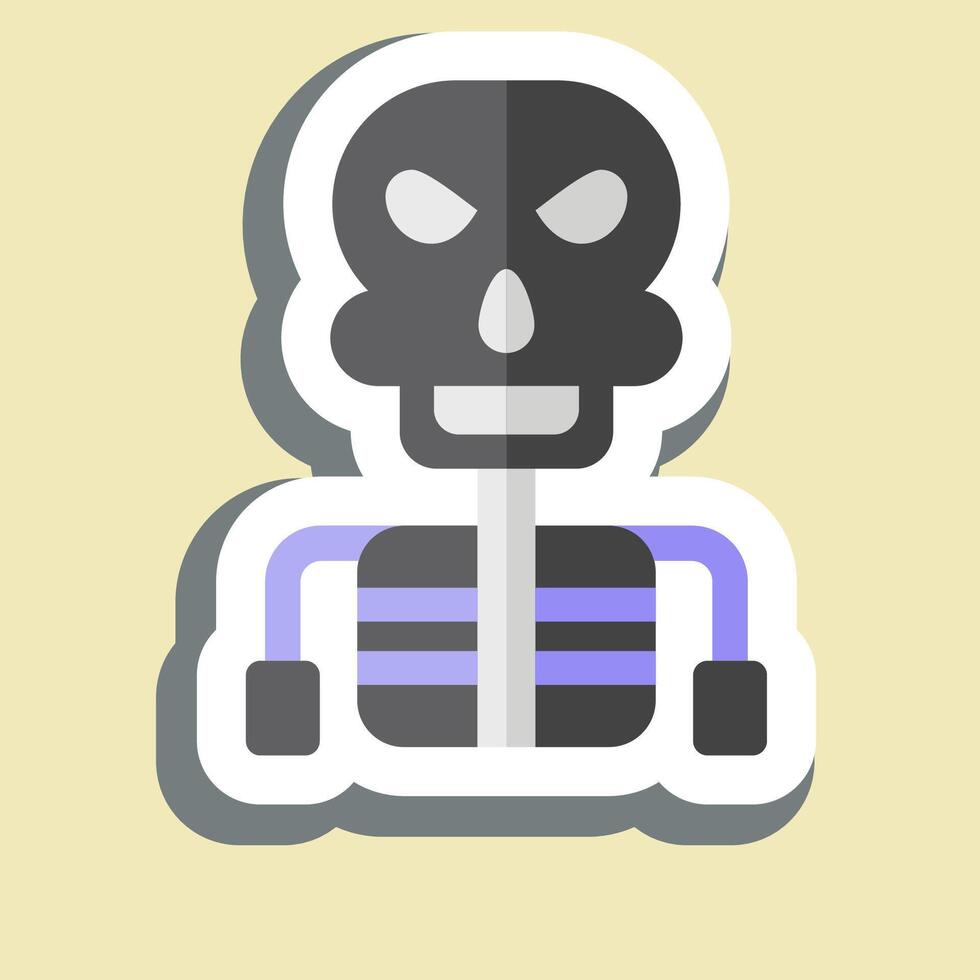 Sticker Skeleton. related to Halloween symbol. simple design illustration vector