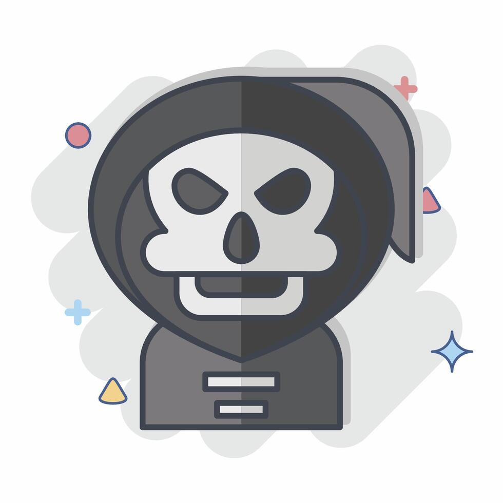 Icon Reaper. related to Halloween symbol. comic style. simple design illustration vector