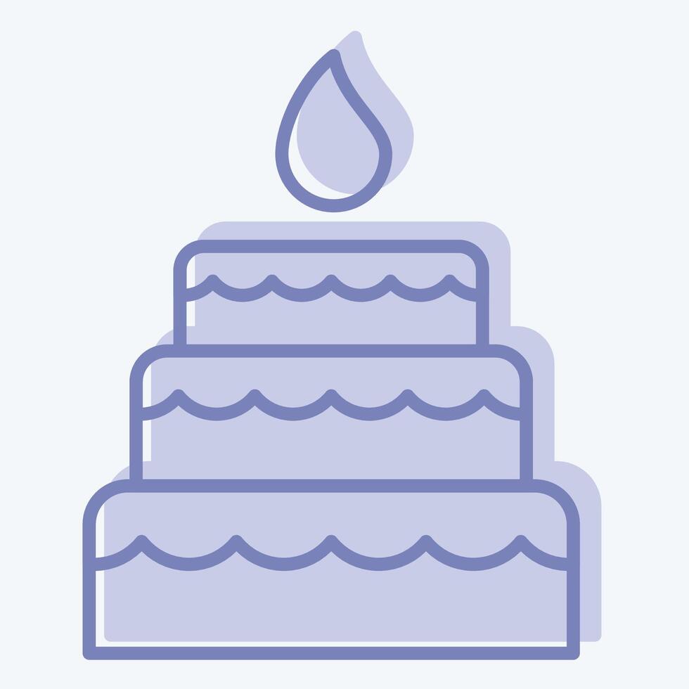 Icon Cake. related to Woman Day symbol. two tone style. simple design illustration vector