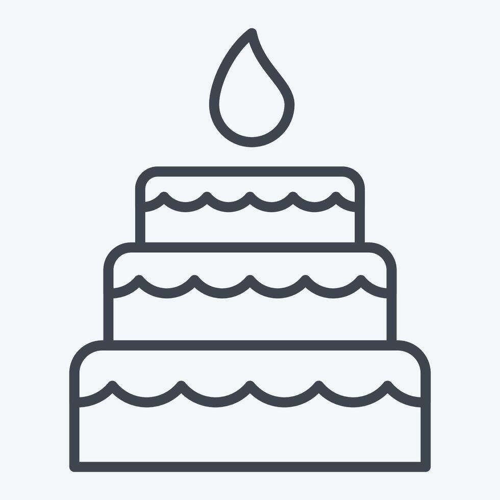 Icon Cake. related to Woman Day symbol. line style. simple design illustration vector