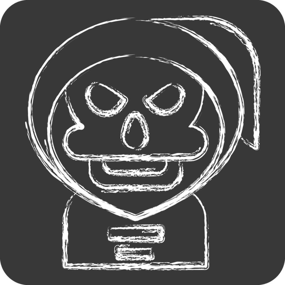 Icon Reaper. related to Halloween symbol. chalk Style. simple design illustration vector