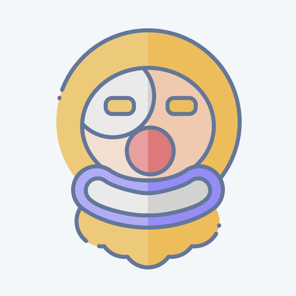 Icon Clown. related to Halloween symbol. doodle style. simple design illustration vector