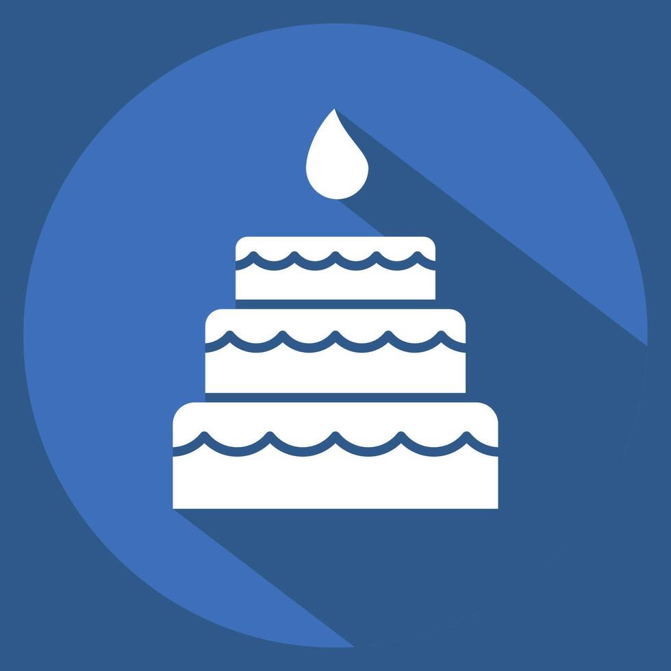 Icon Cake. related to Woman Day symbol. long shadow style. simple design illustration vector