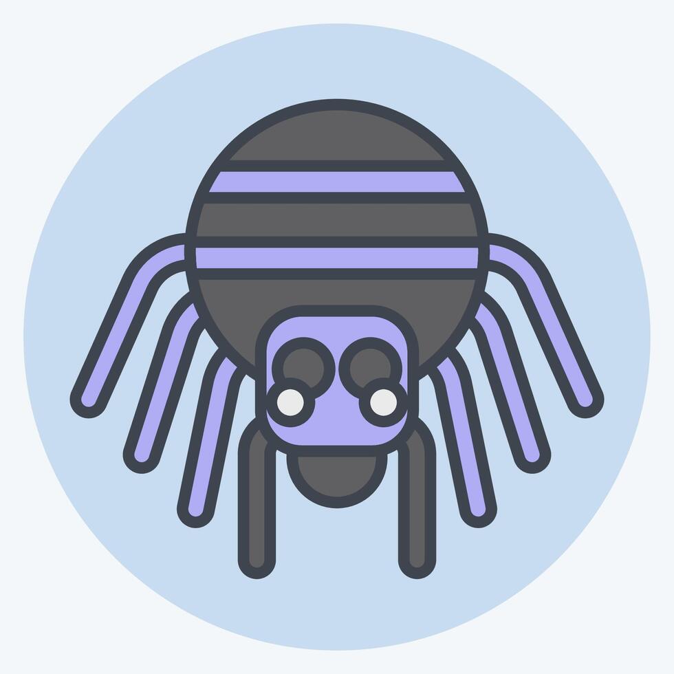Icon Spider. related to Halloween symbol. color mate style. simple design illustration vector