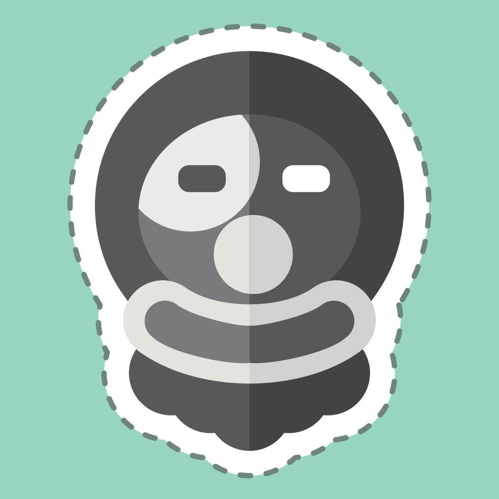 Sticker line cut Clown. related to Halloween symbol. simple design illustration vector